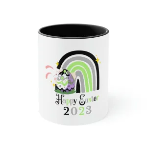 Agender Flag Accent Coffee Mug Easter Festival - Happy Easter 2023