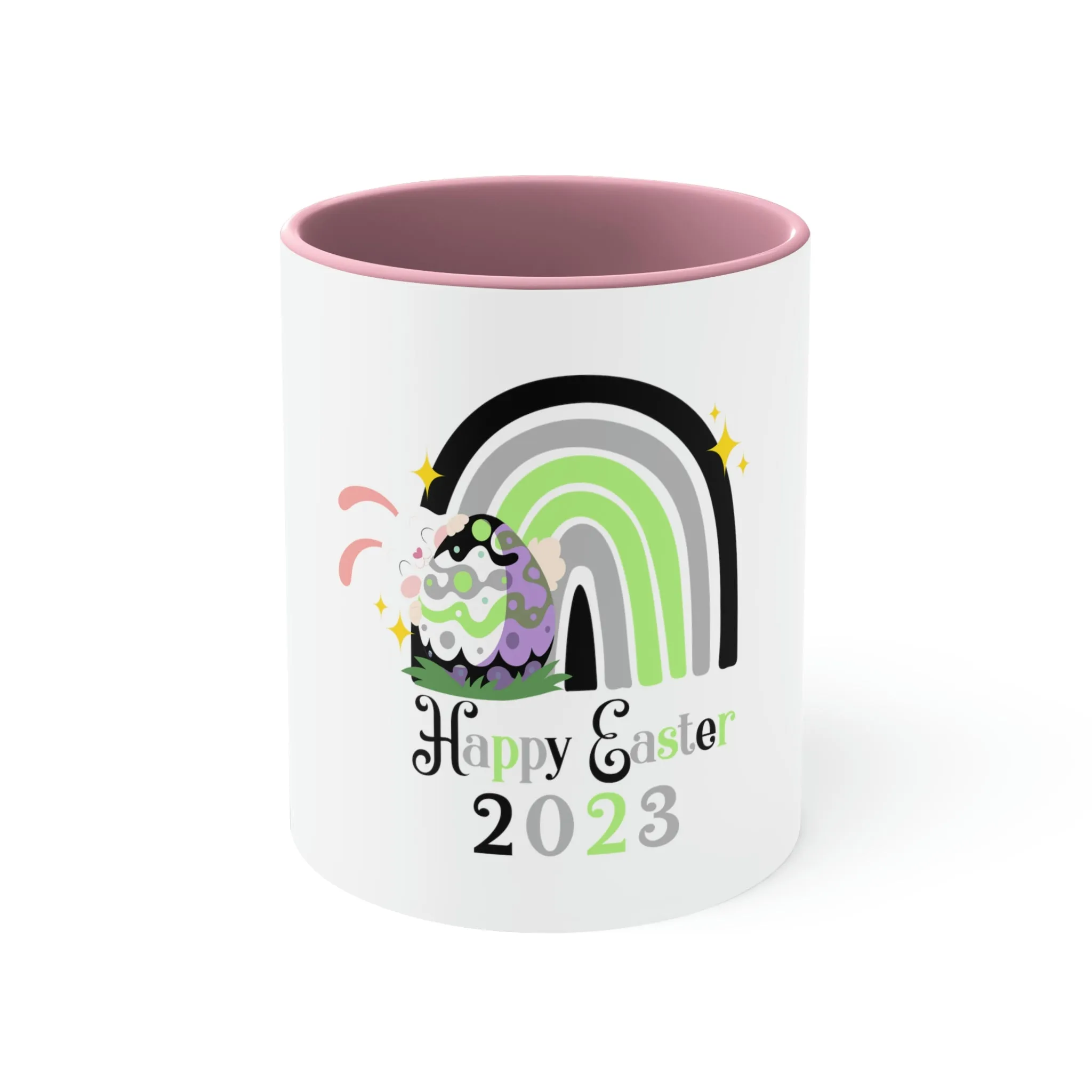 Agender Flag Accent Coffee Mug Easter Festival - Happy Easter 2023