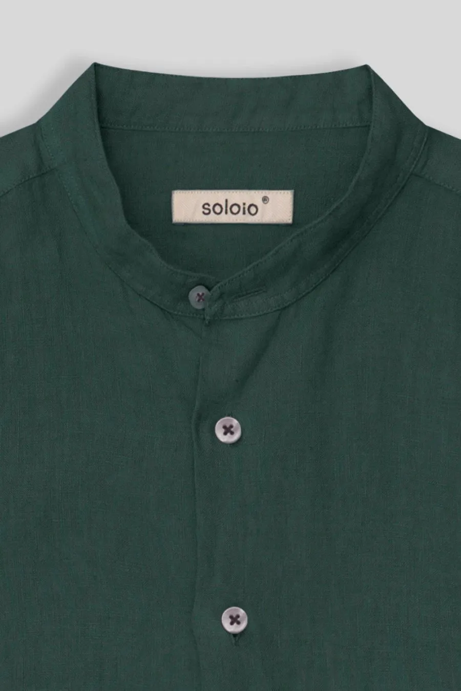 basic linen shirt mao collar rosin