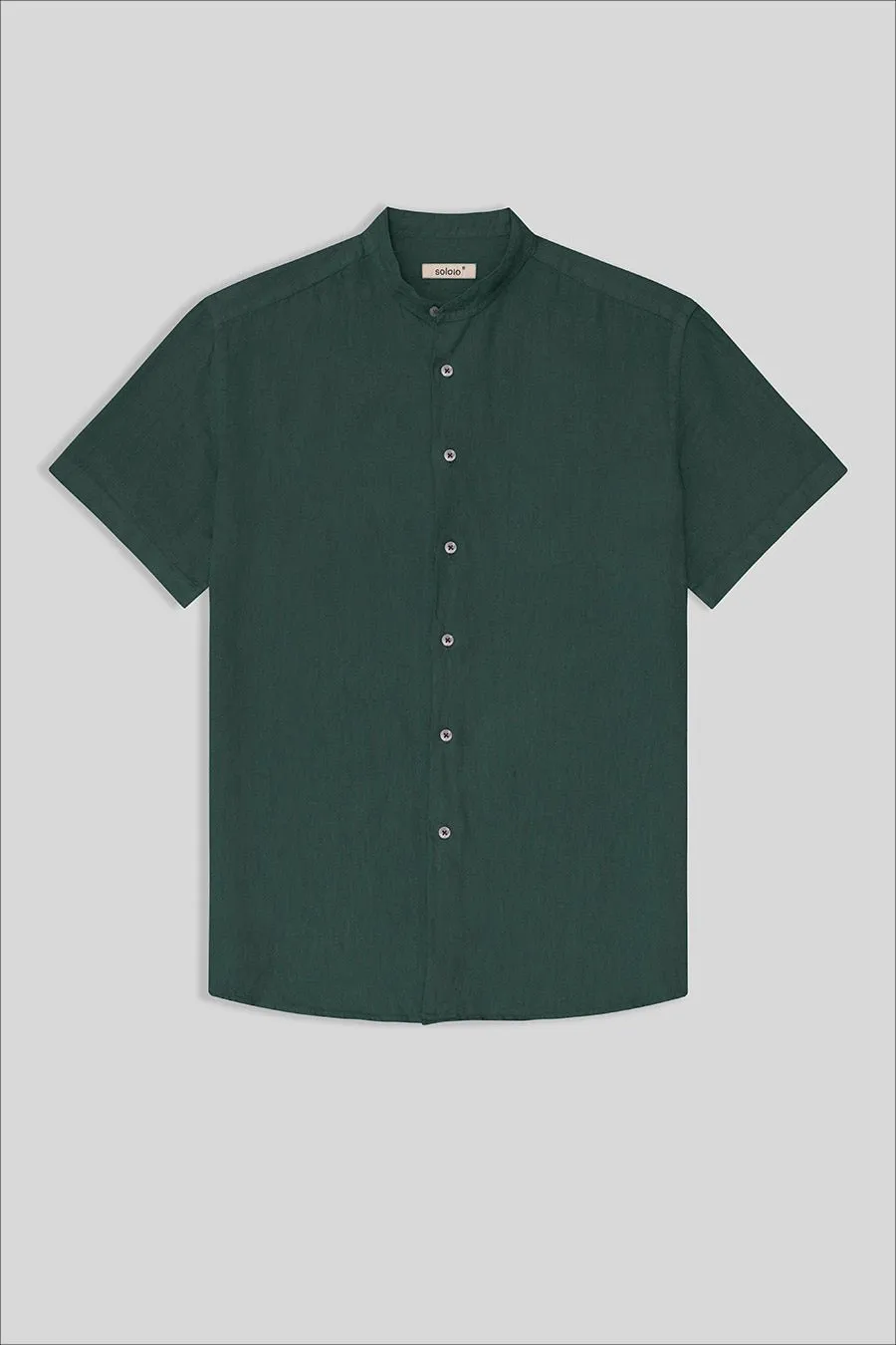 basic linen shirt mao collar rosin