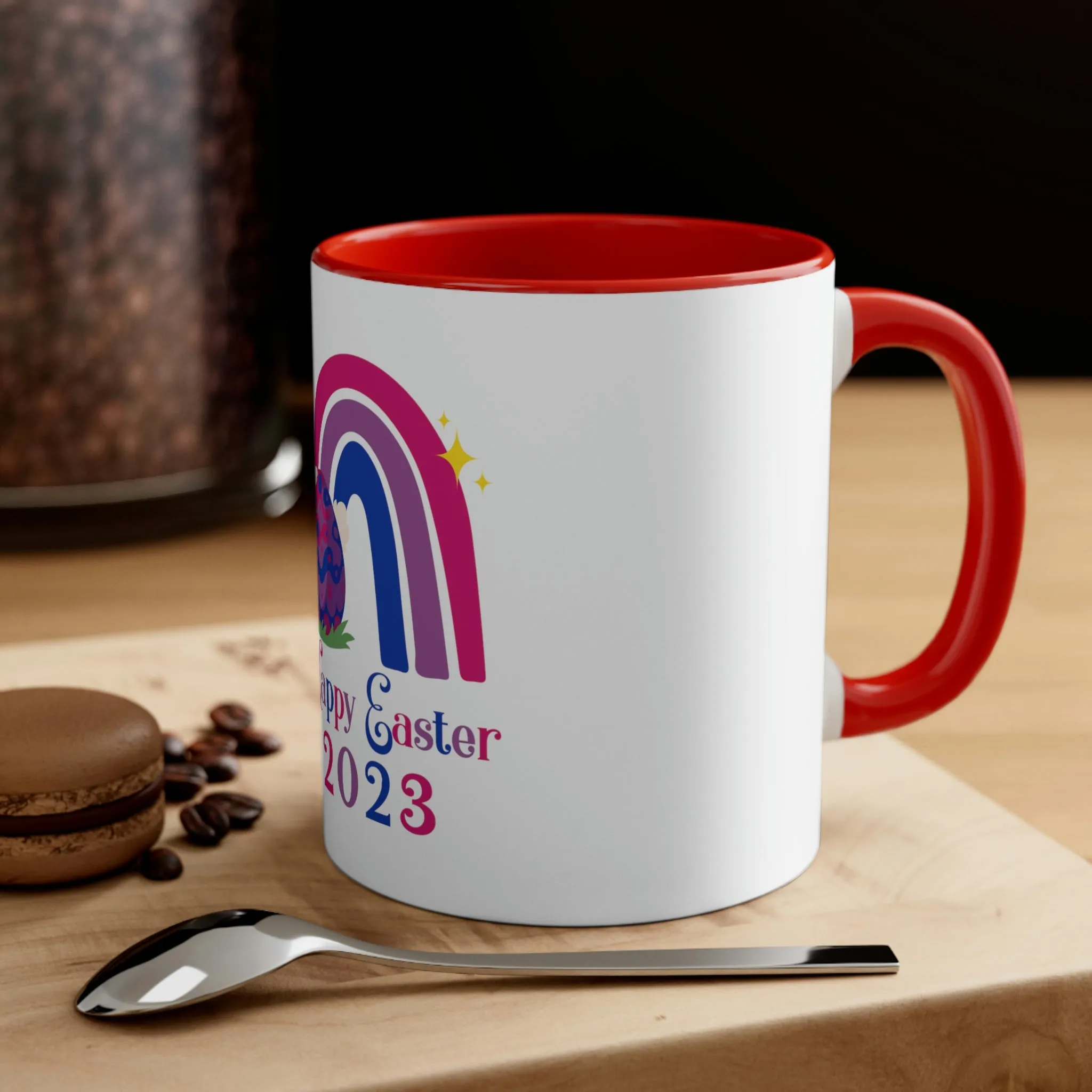 Bisexual Flag Accent Coffee Mug Easter Festival - Happy Easter 2023