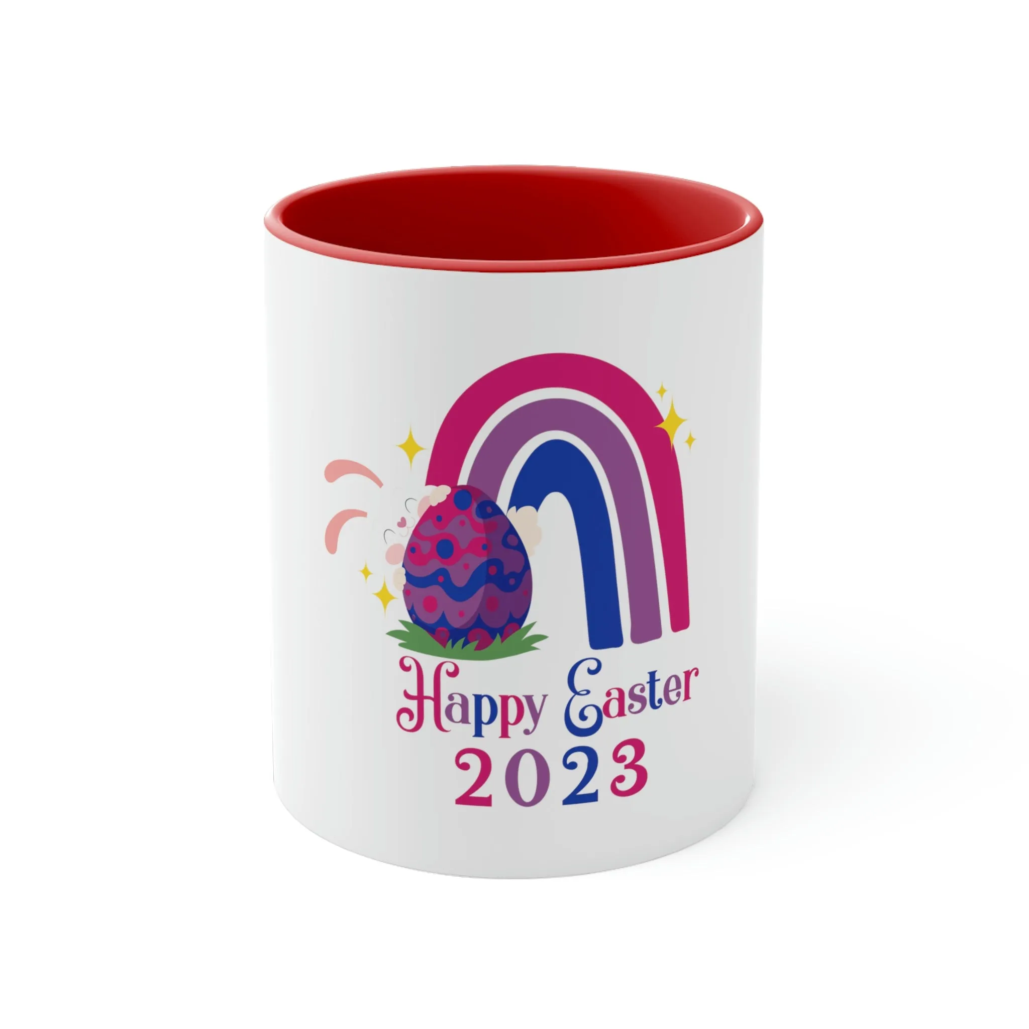 Bisexual Flag Accent Coffee Mug Easter Festival - Happy Easter 2023