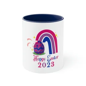 Bisexual Flag Accent Coffee Mug Easter Festival - Happy Easter 2023