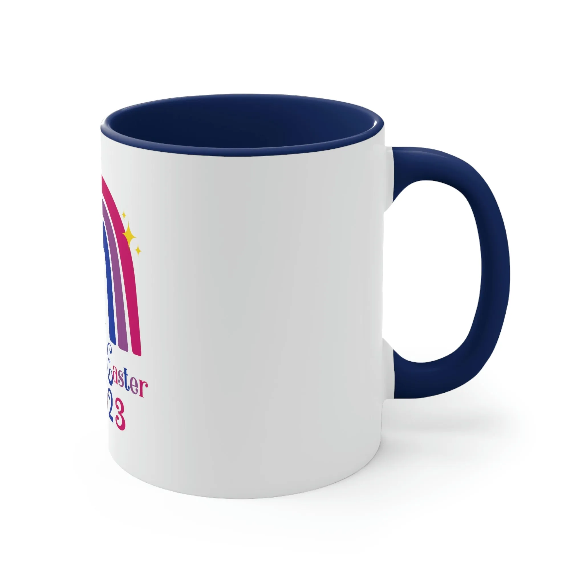 Bisexual Flag Accent Coffee Mug Easter Festival - Happy Easter 2023