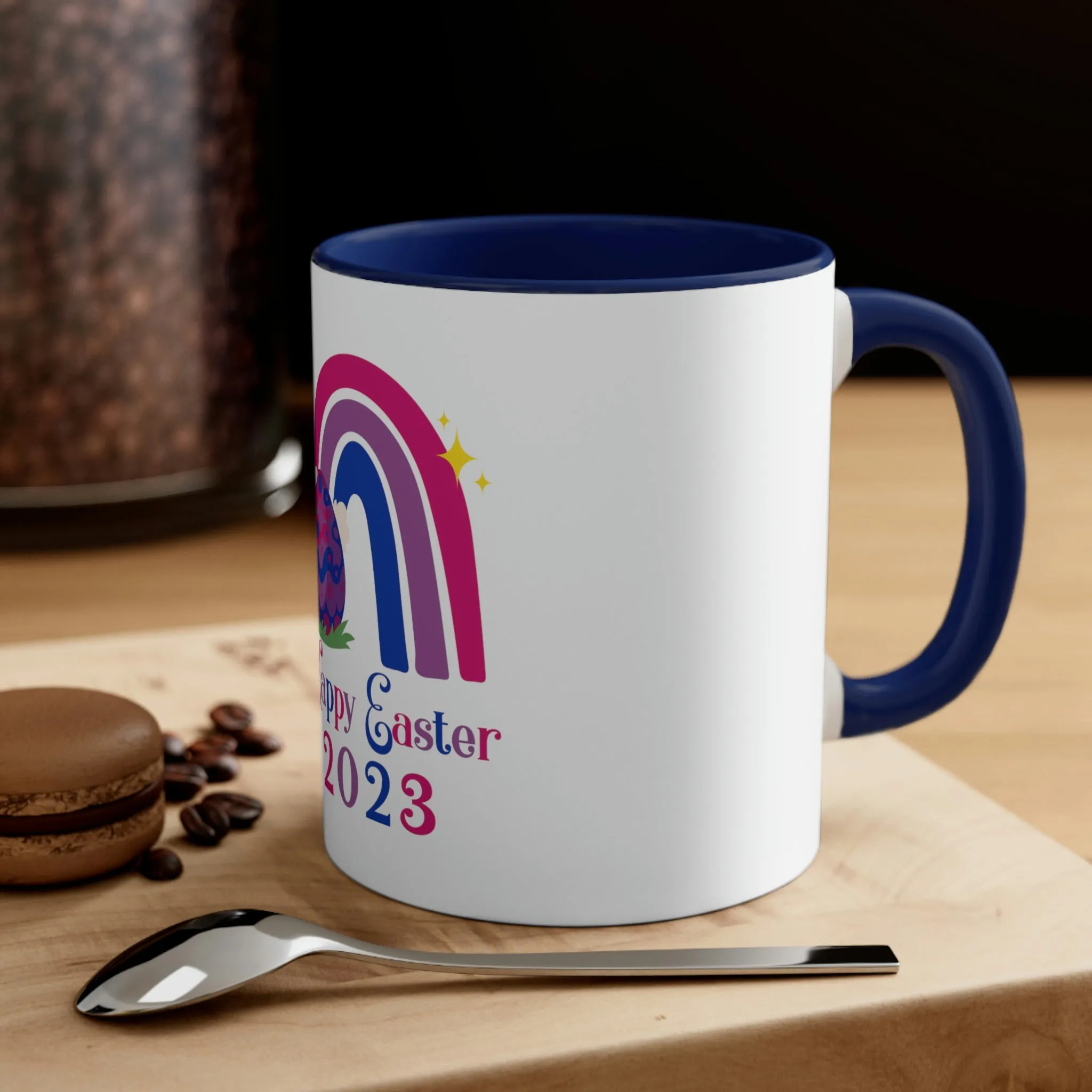 Bisexual Flag Accent Coffee Mug Easter Festival - Happy Easter 2023