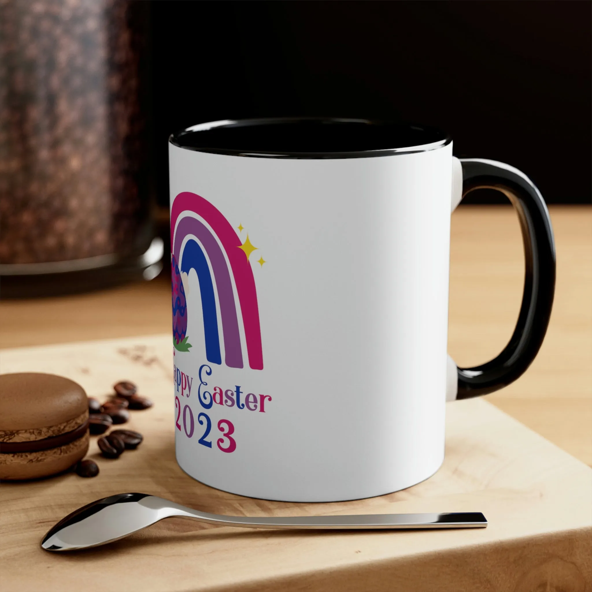 Bisexual Flag Accent Coffee Mug Easter Festival - Happy Easter 2023