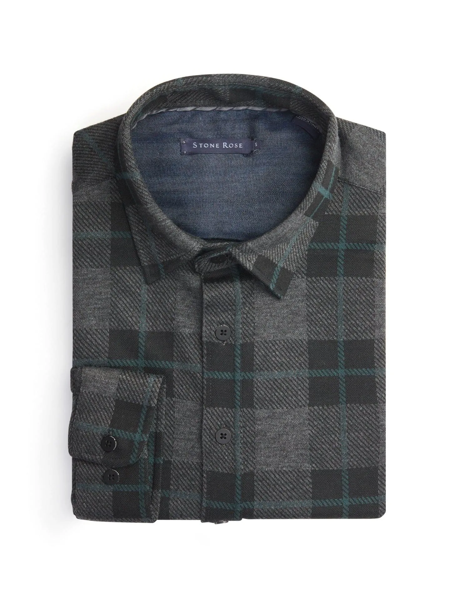 Charcoal Dip Dyed Jacquard Knit Shirt