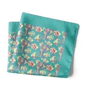 Chokore Turquoise Silk Pocket Square - Marine Range