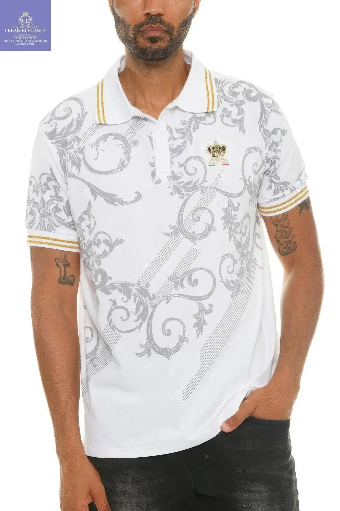 Elegant Italian-Inspired Short Sleeve Polo Shirt