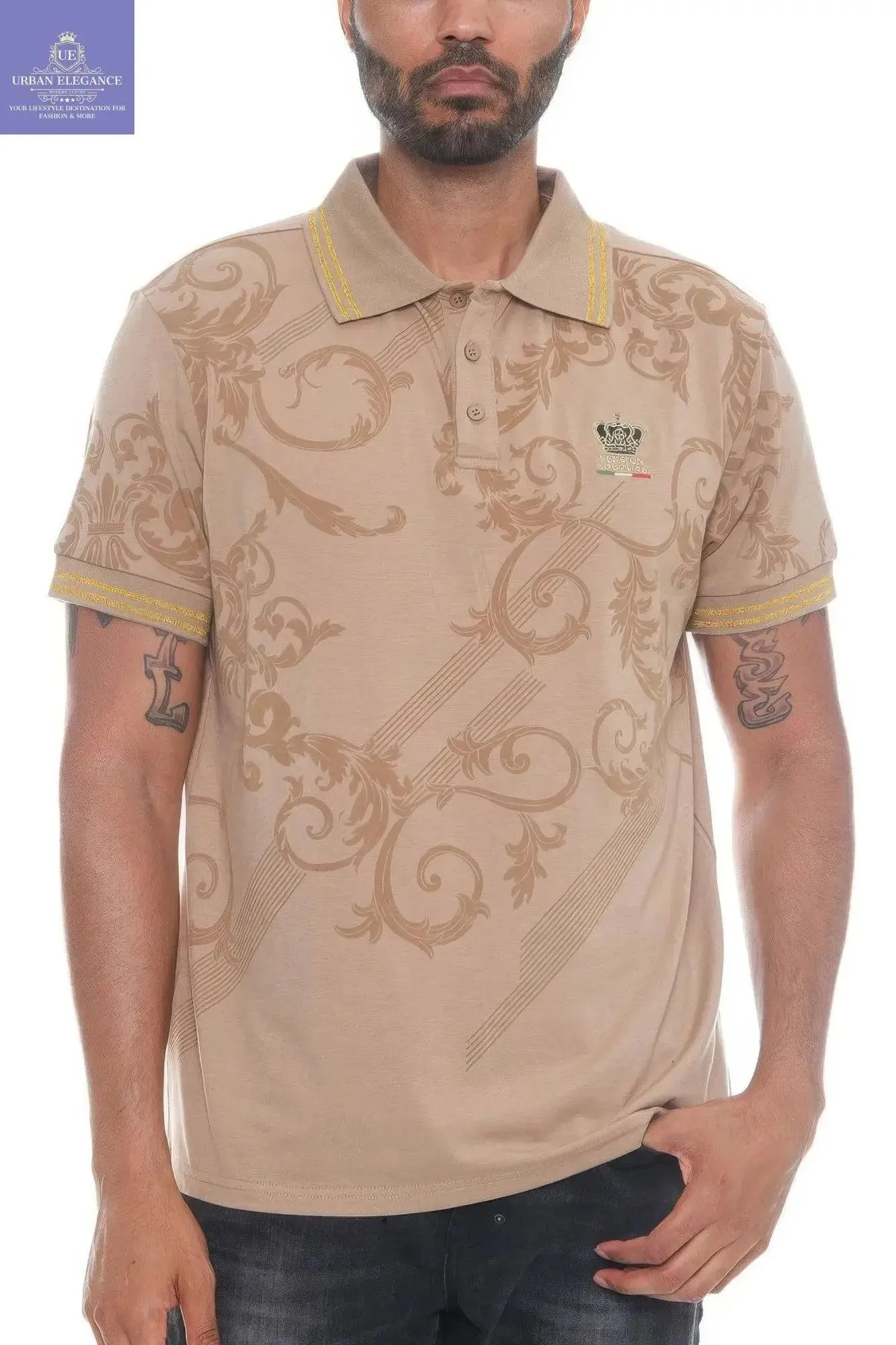 Elegant Italian-Inspired Short Sleeve Polo Shirt