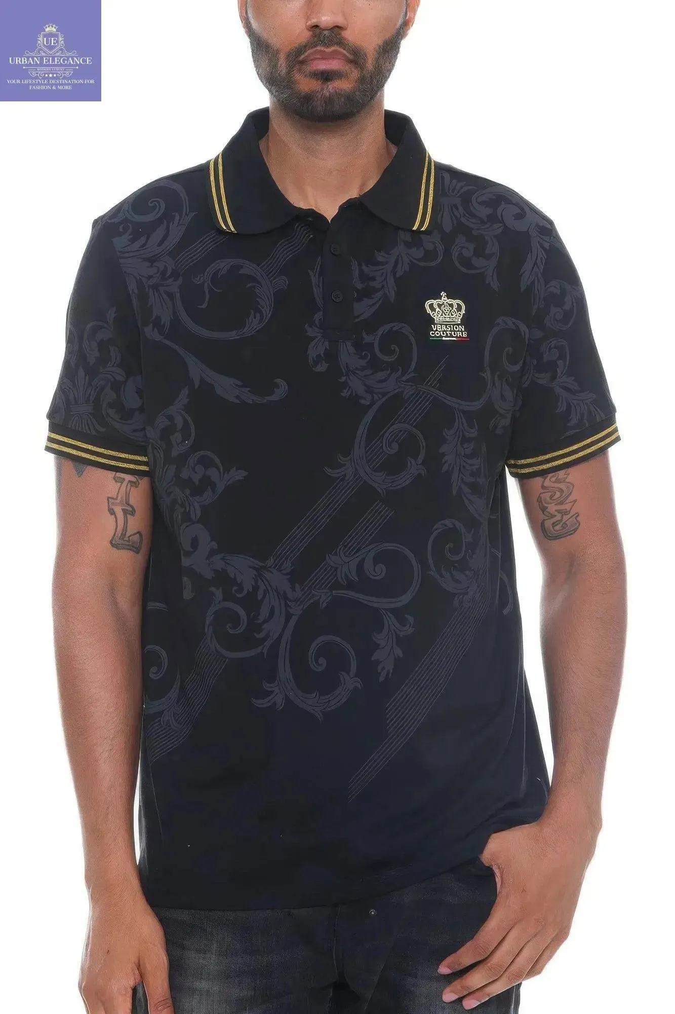 Elegant Italian-Inspired Short Sleeve Polo Shirt