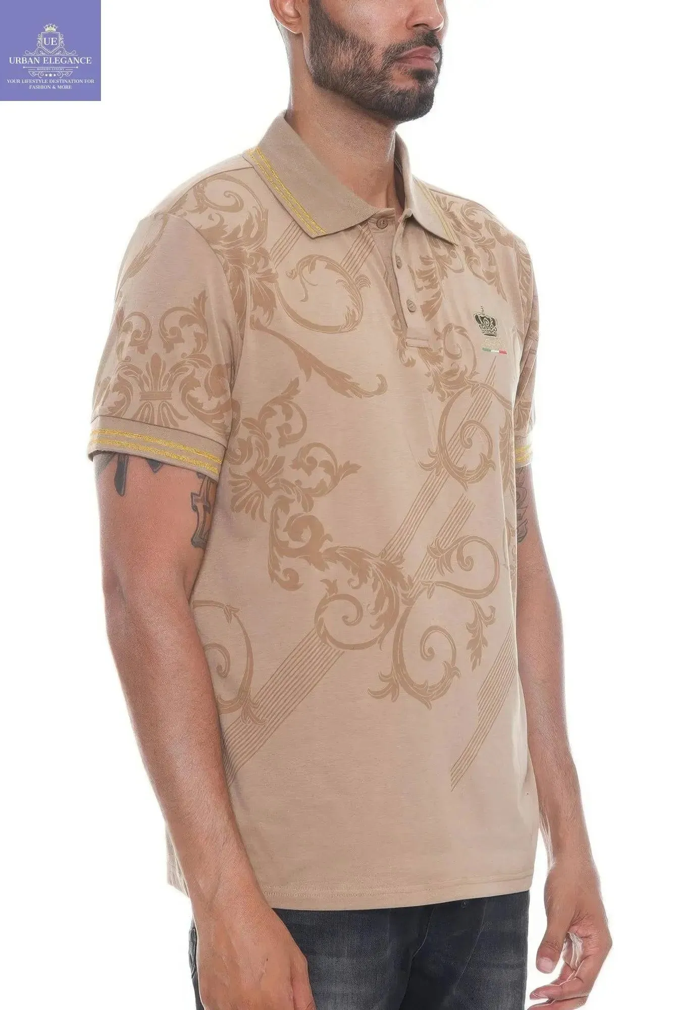 Elegant Italian-Inspired Short Sleeve Polo Shirt