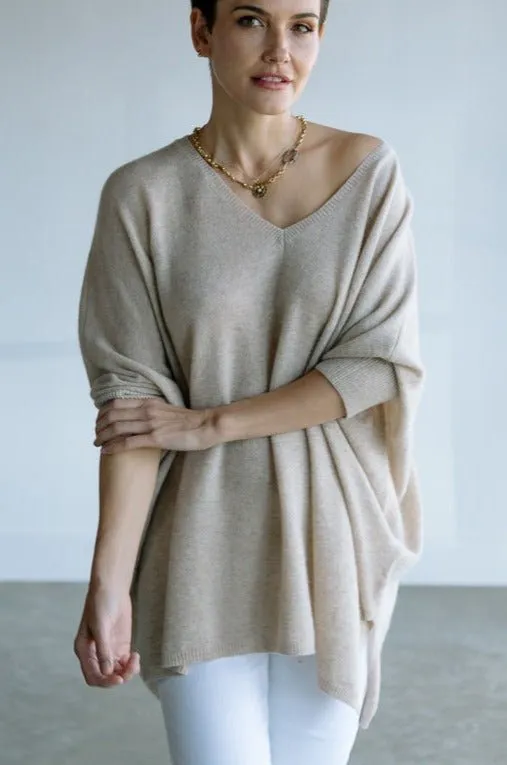 IRINA PONCHO IN PURE NEPALESE CASHMERE