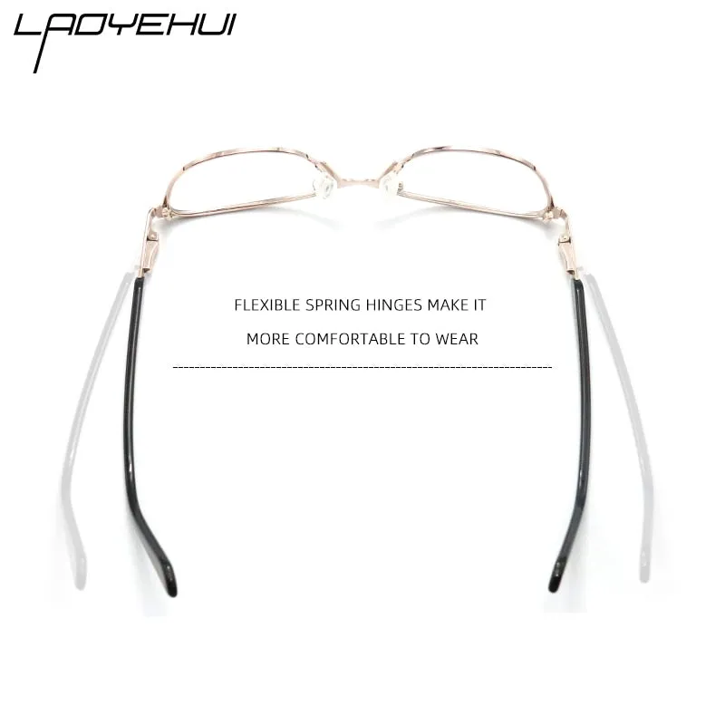 Laoyehui Unisex Eyeglasses Cat Eye Alloy Reading Glasses Blue Brown 8184