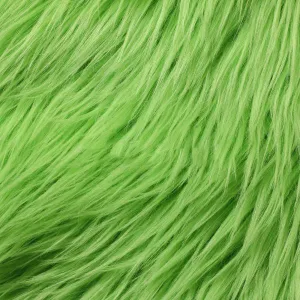 Lime Green Luxury Long Pile Shaggy Faux Fur Fabric