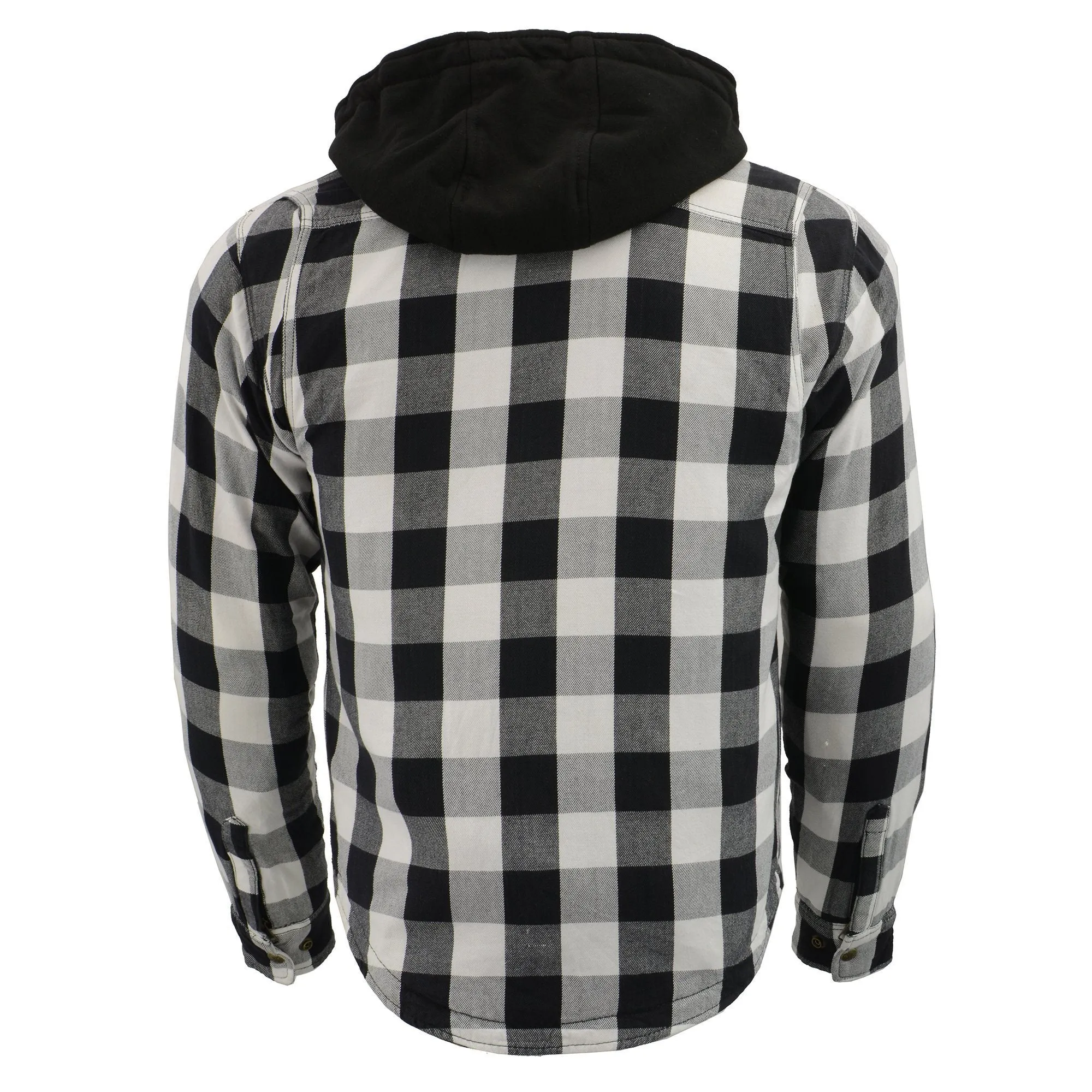 Milwaukee Leather MPM1629 Men's Plaid Hooded Flannel Biker Shirt with