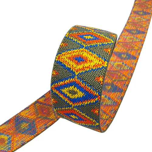 Multi-Color boho Fashion Jacquard Design Elastic