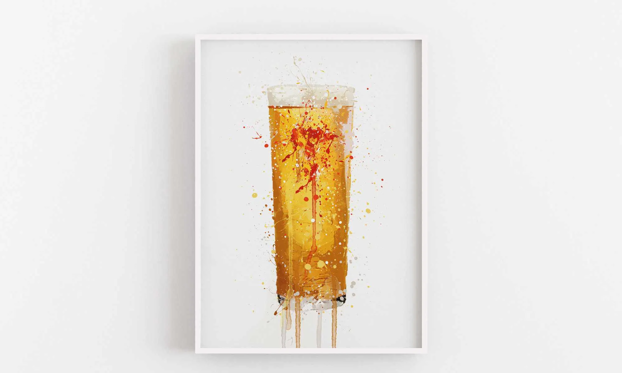 Pint Glass Wall Art Print 'Golden Glow'