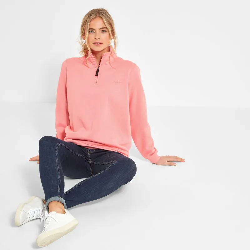 Schoffel Sennen Cove Ladies 1/4 Zip Sweatshirt - Flamingo