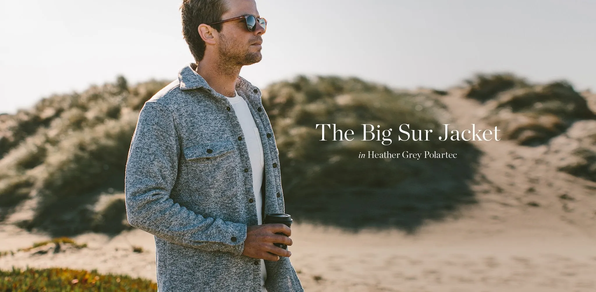 The Big Sur Jacket in Heather Grey Polartec