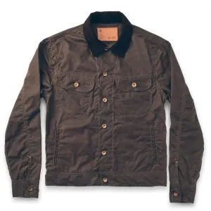 The Long Haul Jacket in Dark Oak Waxed Canvas