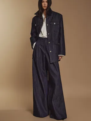 TP1940 Denim Jacket and Slacks Set